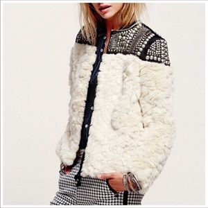 Chloe Soft Faux Fur Hand Beaded Jacket